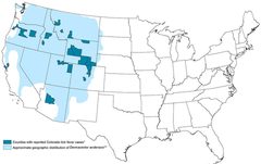 Ctf-distribution-map by Centers for Disease Control and Prevention. Used under a Public domain license.